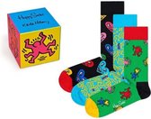 Happy Socks - Unisex Sokken Keith Haring 3-Pack Gift Box - Multi - Maat 41-46