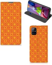 Telefoonhoesje Geschikt voor Samsung Galaxy M51 Wallet Case Batik Orange