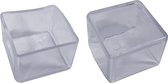 Set van 32 flexibele stoelpootdoppen (omdop, vierkant, 60 mm, transparant) [O-SQ-60-T] [WD1598097505]