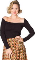 Dancing Days Off shoulder top -S- CLARE Zwart