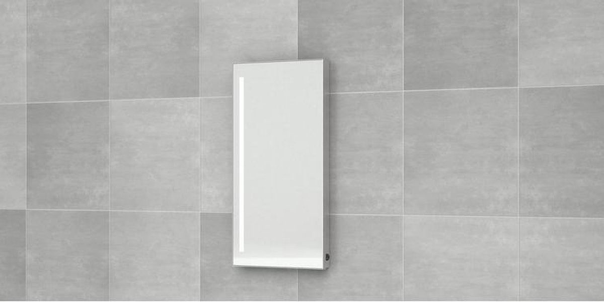 Bruynzeel spiegelpaneel 40x70cm met verticale led verlichting aluminium