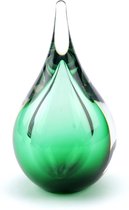 Kristalglas Mini Druppel Handgeblazen - Urn Voor As - 50 Ml - Groen (gratis Vullen & Sluitplaatje) Urnen Ambachtelijk