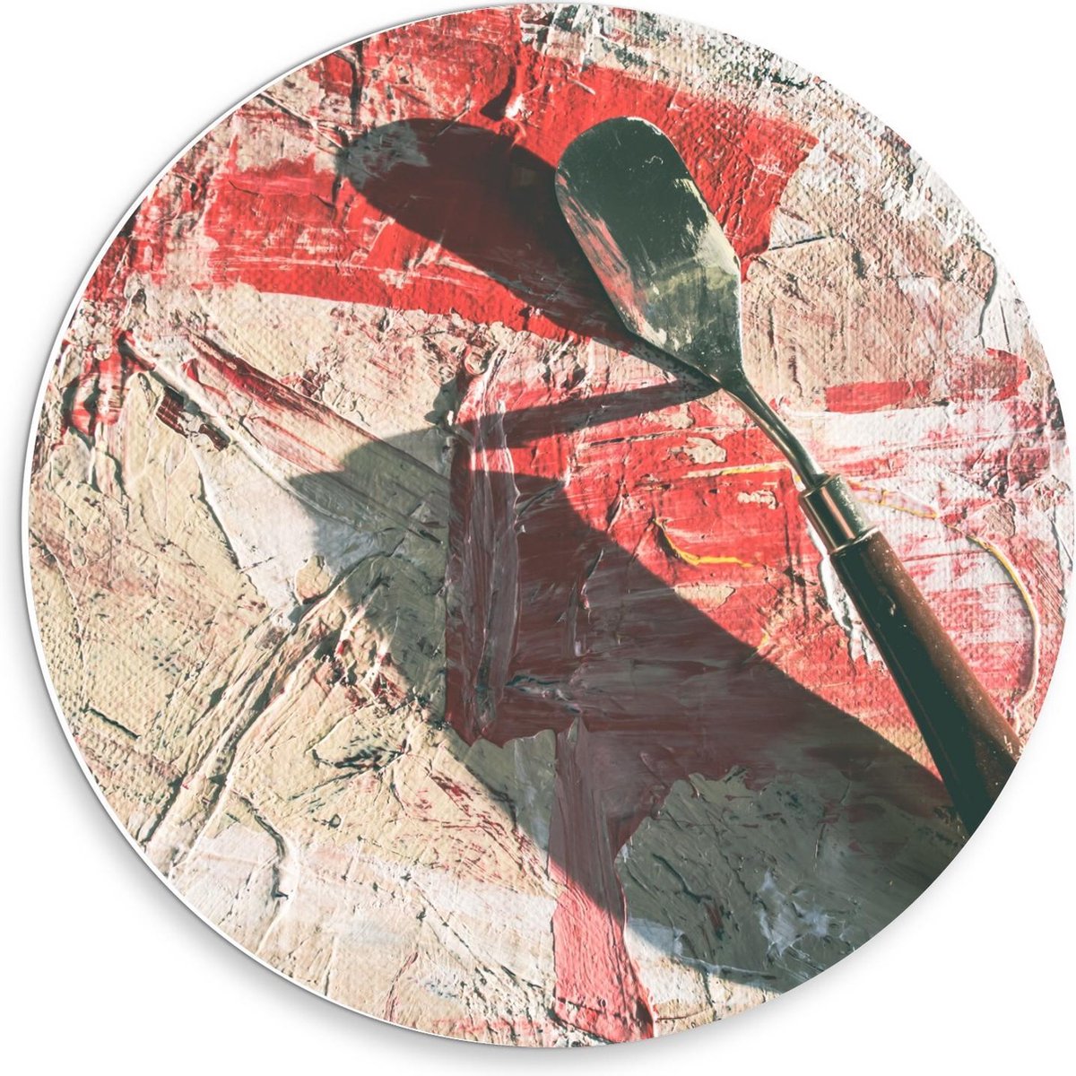 Forex Wandcirkel - Verf Spatel - 30x30cm Foto op Wandcirkel (met ophangsysteem)