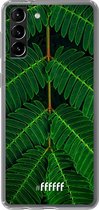 6F hoesje - geschikt voor Samsung Galaxy S21 Plus -  Transparant TPU Case - Symmetric Plants #ffffff