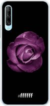 6F hoesje - geschikt voor Honor 9X Pro -  Transparant TPU Case - Purple Rose #ffffff