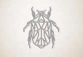 Line Art - Beetle - S - 51x45cm - Wit - geometrische wanddecoratie