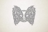 Line Art - Hond - Papillon - M - 60x71cm - EssenhoutWit - geometrische wanddecoratie