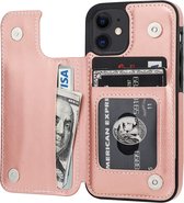 ShieldCase Wallet case geschikt voor Apple iPhone 12 / 12 Pro - 6.1 inch - roze