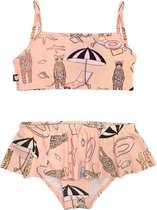 HEBE - bikini met rokje - pool print - roze - Maat 98/104