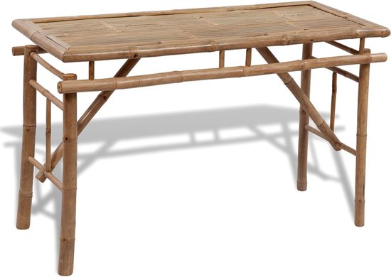 vidaXL - Biertafel - met - 2 - bankjes - 100 - cm - bamboe