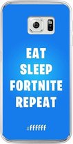 Samsung Galaxy S6 Edge Hoesje Transparant TPU Case - Fortnite - Eat Sleep Fortnite Repeat #ffffff