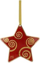 Goebel® - Gustav Klimt | Kersthanger "De levensboom rood-wit" | Ornament, Porselein, 17cm, echt goud