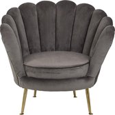 Fauteuil taupe velvet velours gouden poten (r-000SP33864)