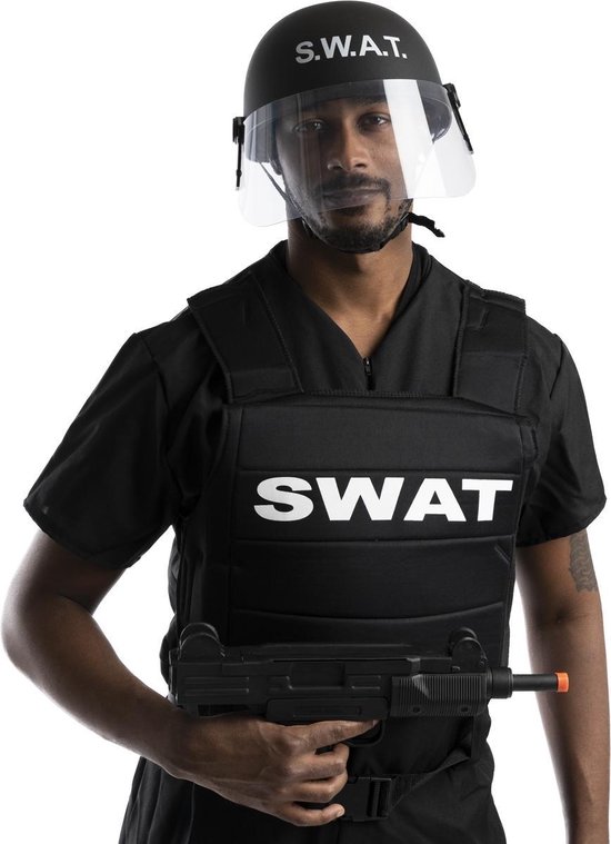FUNIDELIA SWAT Helm voor vrouwen en mannen Politieman - Zwart | bol.com