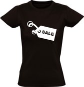 Sale  dames t-shirt | uitverkoop | korting | winkels | ondernemers | kado | Zwart