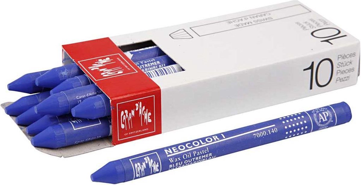 PacklinQ CARAN D ACHE Neocolor I L: 10 cm dikte 8 mm ultramarine (140) 10stuk 1 doos