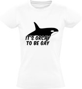 It's orcay to be gay  dames t-shirt | homo | gaypride | gayparade | lesbian | lesbisch | liefde | kado | Wit