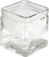 Vierkant glas, H: 5,5 cm, afm 5,5x5,5 cm, 12 stuk/ 1 karton