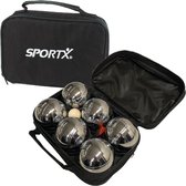 SportX Jeu De Boules set inclusief but en meetlint, 2 x 3 ballen in luxe tas