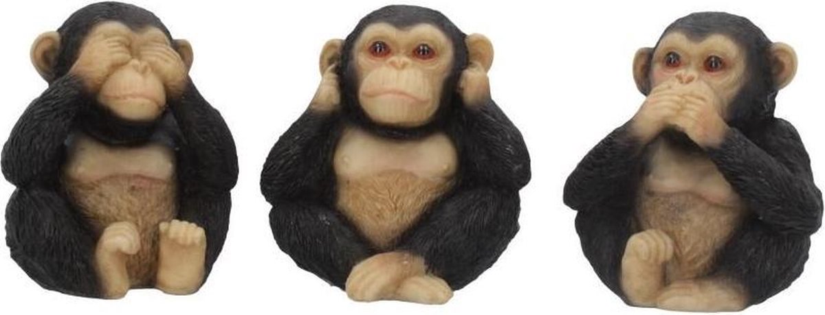 Nemesis Now - Three Wise Chimps Beeldjes/figuren - Zwart