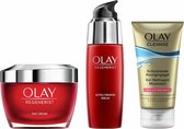 Olay Regenerist Serum, Dagcrème en Gezichtsreiniger Pakket