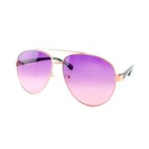 Piloten Retro Vintage Large Zonnebril Heren Dames Metaal Goud - Pilotenbril - Paarse Glazen