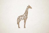 Wanddecoratie - Giraffe 2 - XS - 29x18cm - Eiken - muurdecoratie - Line Art