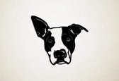 Wanddecoratie - Hond - Staffordshire Terrier 2 - XS - 25x28cm - Zwart - muurdecoratie - Line Art