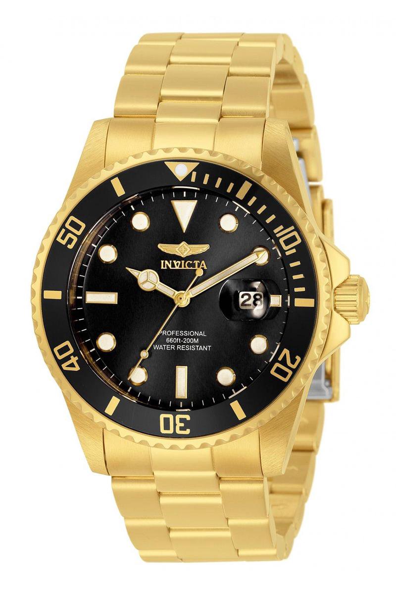 Invicta Pro Diver 33271 Heren Horloge - Waterdicht - Analoog - Quartz Uurwerk - Roestvrij Staal met zwarte Wijzerplaat - 42mm