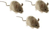 3x stuks pluche knuffel muis/muizen van 12 cm - Speelgoed dieren voor kinderen