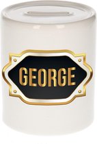 George naam cadeau spaarpot met gouden embleem - kado verjaardag/ vaderdag/ pensioen/ geslaagd/ bedankt