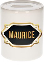 Maurice naam cadeau spaarpot met gouden embleem - kado verjaardag/ vaderdag/ pensioen/ geslaagd/ bedankt