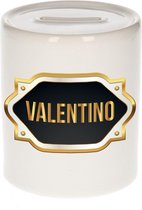 Valentino naam cadeau spaarpot met gouden embleem - kado verjaardag/ vaderdag/ pensioen/ geslaagd/ bedankt