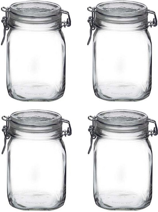 8x stuks glazen weckpotten 1 Liter - Bewaarpotten - Klempotten voor  conserven - Keuken... | bol.com