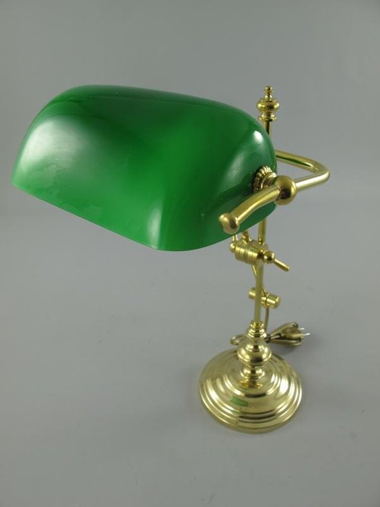 bureaulamp Bankierslamp - Messing - Goed - 50 cm hoog