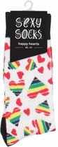 Sexy Sokken - Happy Hearts | 42-46 - Happy Socks - Grappige Sokken - Sexy Socks
