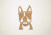 Wanddecoratie - Hond - Boston Terrier 7 - XS - 29x17cm - Eiken - muurdecoratie - Line Art