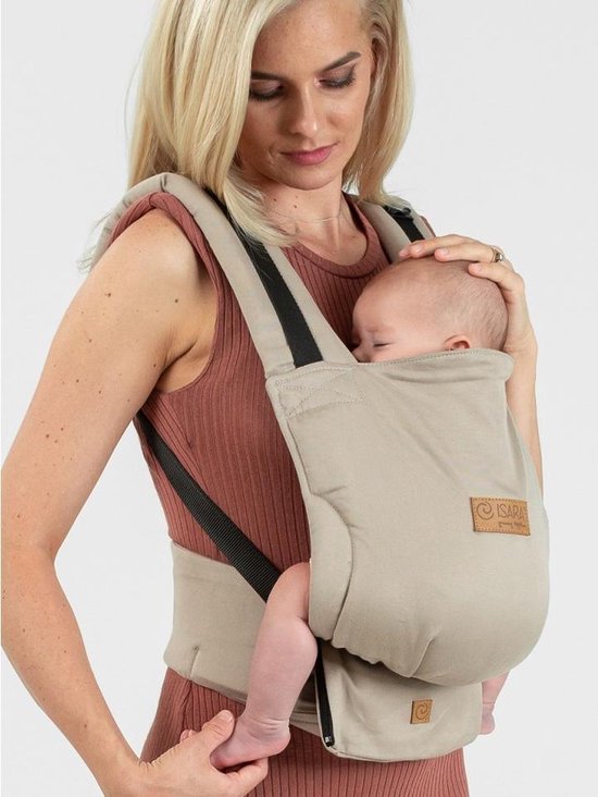 Product: ISARA Baby Draagzak Quick Full Buckle Caffe Latte - ergonomische draagzak geschikt vanaf geboorte, van het merk Isara