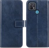 Coque Oppo A15 avec porte-cartes - Bookcase de Luxe iMoshion - Bleu foncé