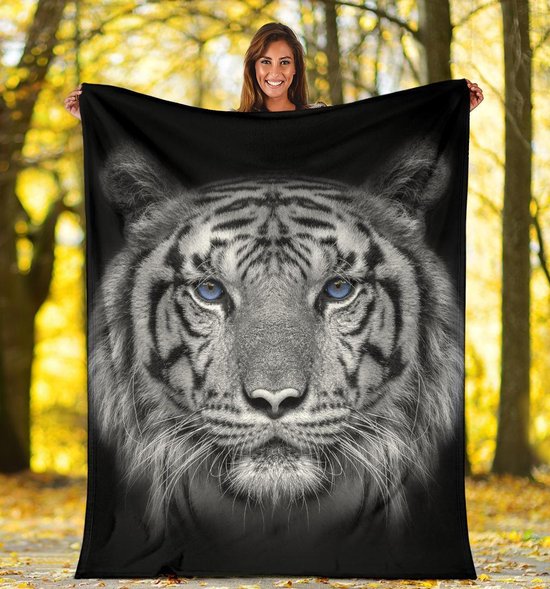 in stand houden kat verkiezing Witte Tijger deken - Tiger deken cadeau - Wilde poes plaid - dieren  liefhebber deken -... | bol.com