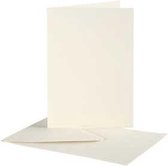 Hartvormige Kaarten, afmeting kaart 10,5x15 cm, afmeting envelop 11,5x16,5 cm, off-white, 10sets