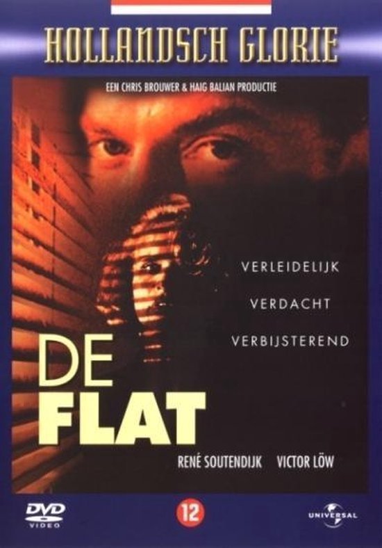 DVD-hoes met de tekst 'HOLLANDSCH GLORIE', 'DE FLAT' en 'VERLEIDELIJK, VERDACHT, VERBIJSTEREND'.