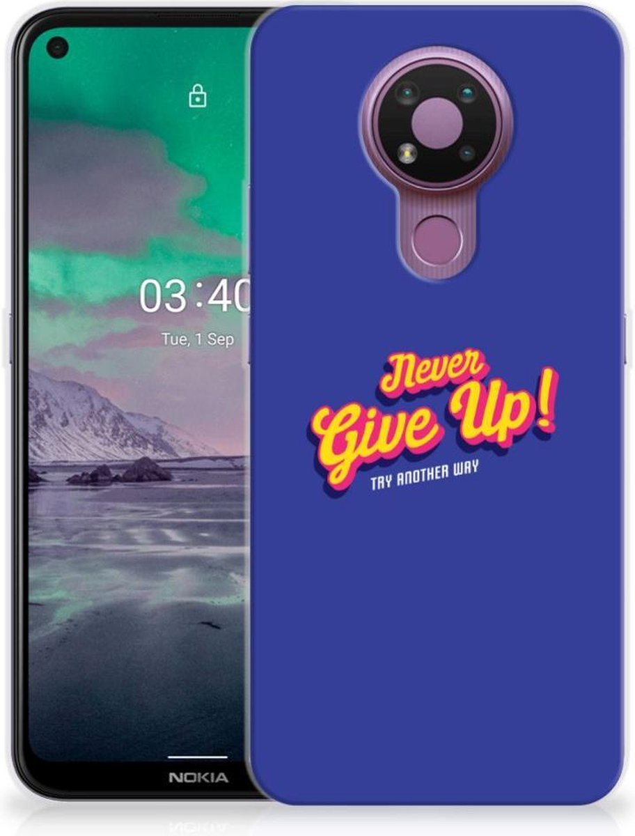 Nokia 3.4 Siliconen hoesje met naam Never Give Up