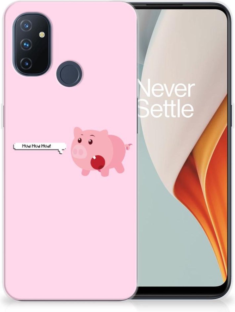 Back Cover voor OnePlus Nord N100 Telefoonhoesje met Naam Pig Mud