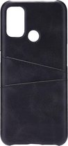 Shop4 - OnePlus Nord N10 5G Hoesje - Harde Back Case Cabello met Pasjeshouder Zwart