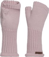 Knit Factory Cleo Gebreide Dames Vingerloze Handschoenen - Polswarmers - Roze - One Size