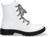 Braqeez 419773-500 Meisjes Biker Boots - Wit - Leer - Veters