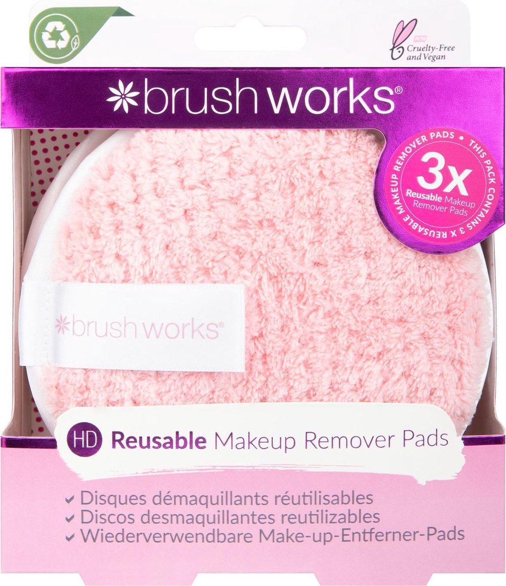 Brushworks HD Reusable Makeup Remover Pads (Set van 3)
