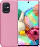 Samsung A71 Hoesje - Samsung Galaxy A71 Hoes Siliconen Case Hoes Cover - Roze