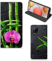 Hoesje Geschikt voor Samsung Galaxy A42 Wallet Bookcase Orchidee